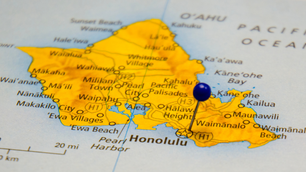 Map of Honolulu, Hawaii